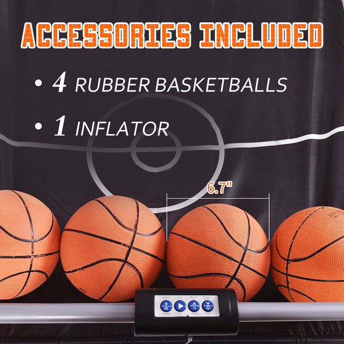 Costway Jeu De Basketball Arcade Panier Compteur Basketball Panier De Basketball Arcade Blanc Et Noir 202 X 107 X 205 Cm En Acier