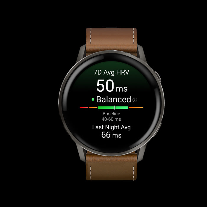 Montre intelligente Garmin Venu 4 45 mm en cuir ardoise durable - Navigation portable, routage avance, rappels meteo, informations d'entrainement, tour automatique