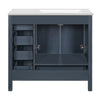 Derek 36 Inch Modern Bathroom Vanity with Ceramic Sink & Multi Storage, Blue | Meuble de salle de bain moderne Derek 36 pouces avec lavabo ceramique et rangement multiple, bleu