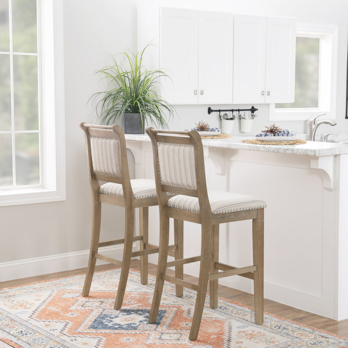 Tabouret bar Emmy en tissu - gris