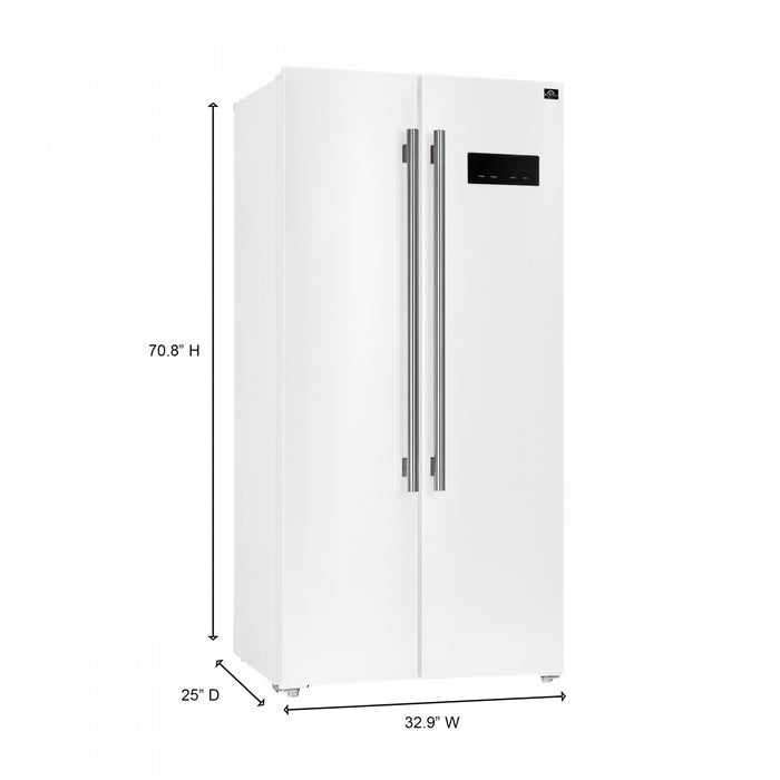 Refrigerateur cote a cote Salerno en blanche de 33 po, 15,6 pi³ - FFRBI1805-33WHT
