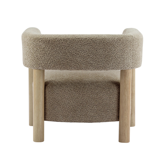 Evelyn Fauteuil d’appoint avec assise confortable et revetement en boucle, camel clair