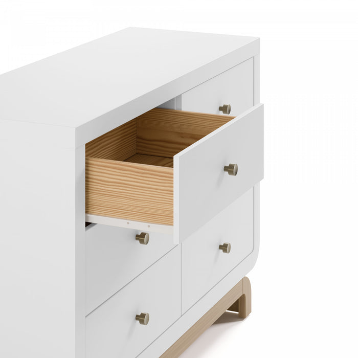 Storkcraft Santorini 6 Commode a tiroirs - Blanc avec bois clair