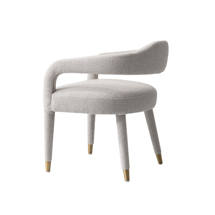 Fauteuil Aspen d’inspiration mi-siecle moderne en tweed rembourre, coloris Silver Lining