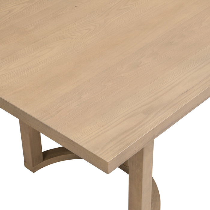 Table Manger Ethan Avec Piètement En U, En Bois Massif Et MDF, 95 Po - Couleur Naturelle