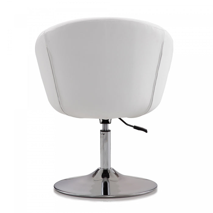 Fauteuil lounge pivotant moderne Hopper en tissu blanc - Lot de 2
