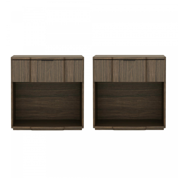 Table de nuit Clive style milieu du siecle moderne 56 cm en noyer (1 tiroir)