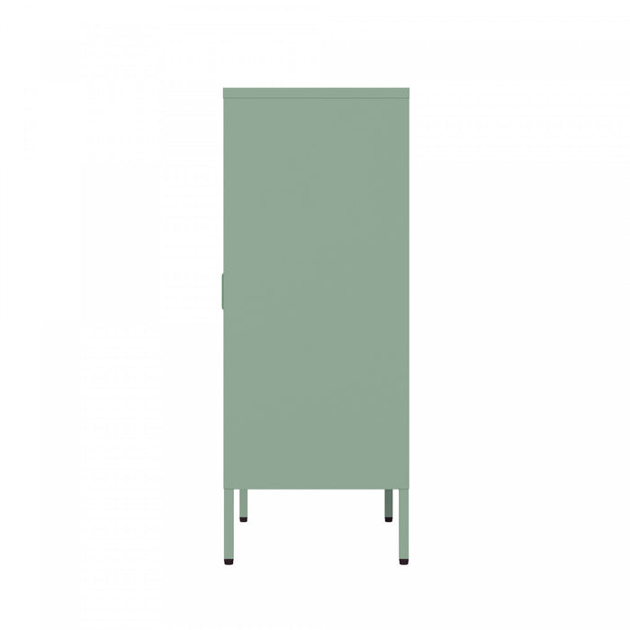 Armoire d’appoint moderne Naomi 32\" en metal vert sauge