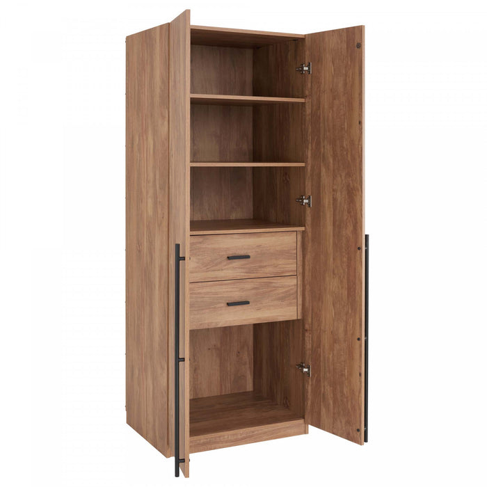 Armoire moderne Lee 2 pieces en brun dore