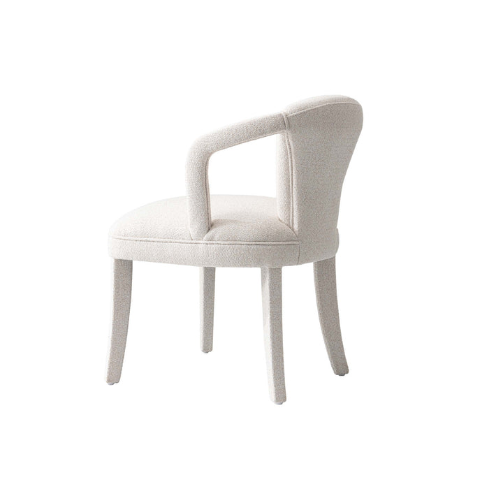 Fauteuil Palmer style milieu du siecle moderne en tweed ivoire rembourre