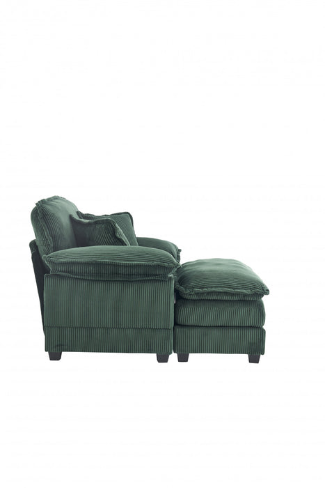Liam Canape d'interieur moderne en velours cotele 46,9\" avec 2 coussins moelleux, Vert