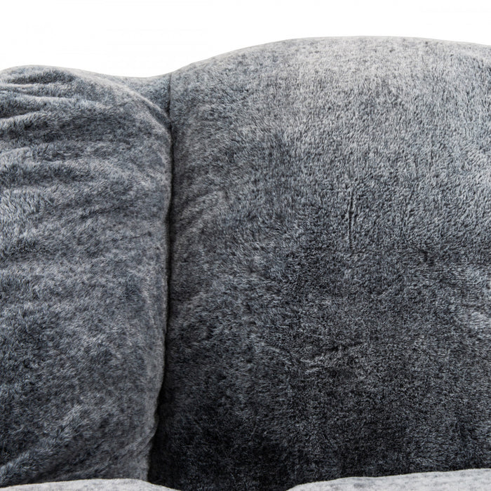 Fauteuil poire Tore de Sealy en fausse fourrure avec mousse à haute densité