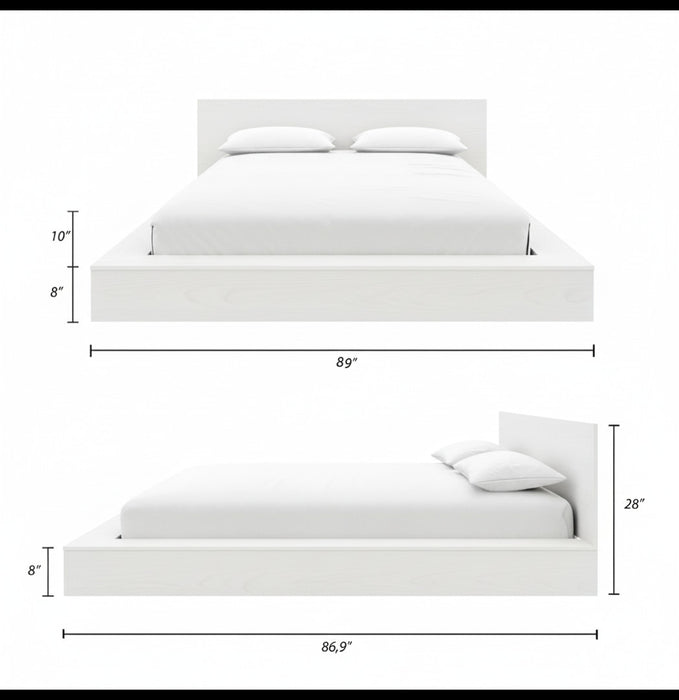 Kanso Lit a Plateforme Basse avec Tete de Lit