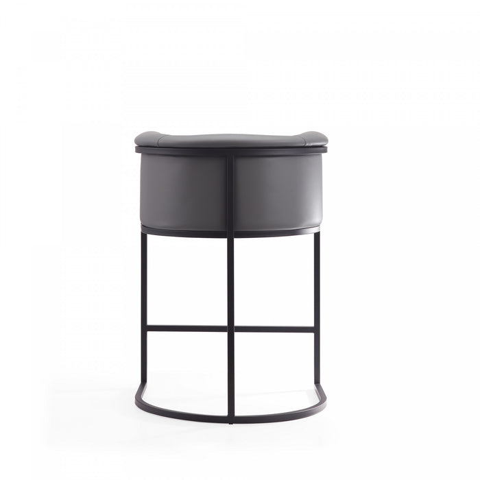 Tabouret de comptoir moderne du milieu du siecle en metal et tissu gris Cosmopolitan - Lot de 2