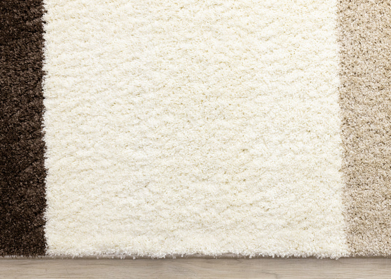 Tapis Fairmont a carreaux brun beige blanc, 5'3\" x 7'7\"