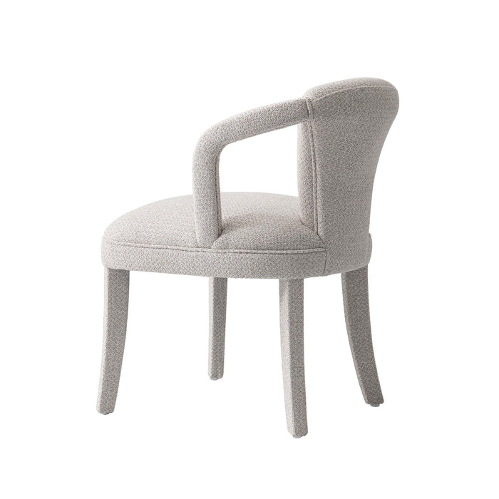 Fauteuil Palmer style milieu du siecle moderne en tweed argente - Lot de 2