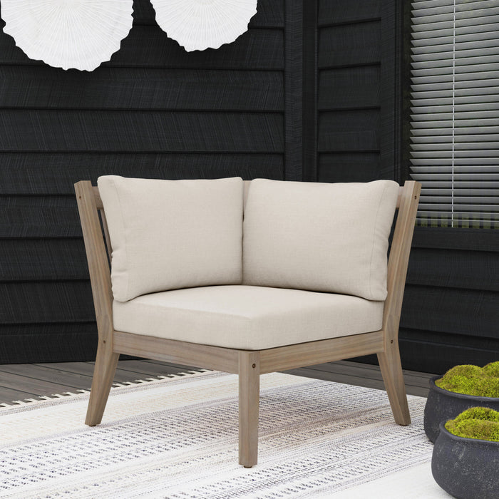 Fauteuil en coin Teagon pour la terrasse à l’extérieur - beige naturel