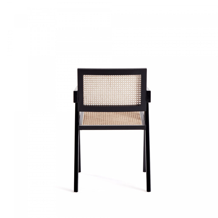 Fauteuil en bois au style industriel chic Hamlet en noir et naturel - Lot de 2