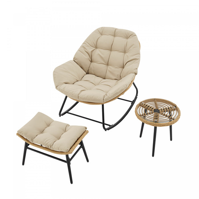 Ensemble de salon moderne Benson 3 pieces avec fauteuils, coloris creme
