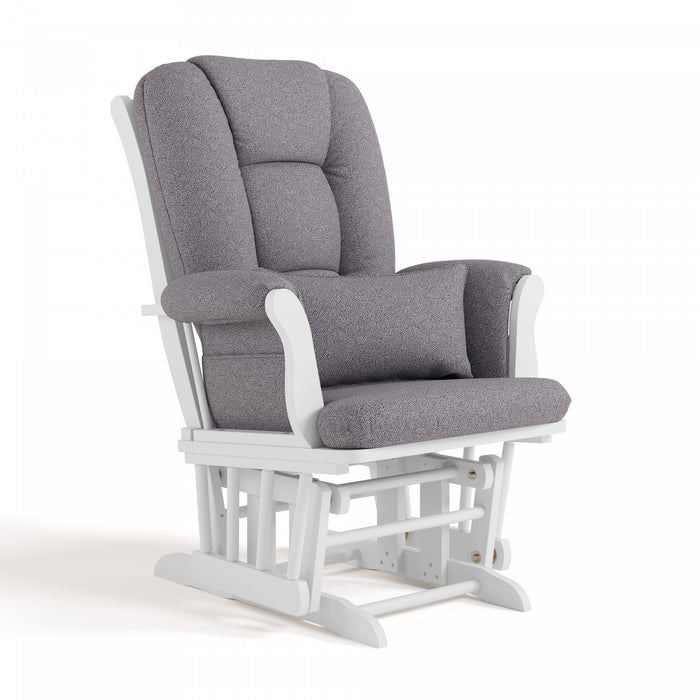 Storkcraft Tuscany Fauteuil bercant et pouf - Blanc avec gris swirl