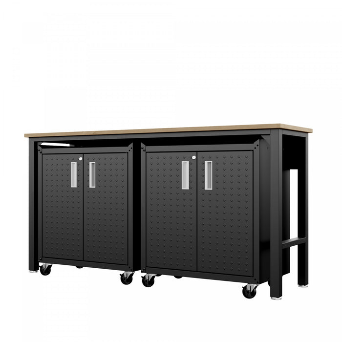 Ensemble de garage moderne Fortress 3 pieces en gris charbon