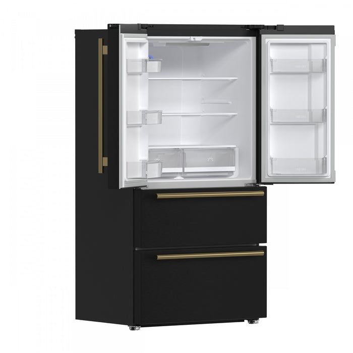 Refrigerateur Espresso Moena de 36 po a portes francaises, noir, 19,2 pi³ – FFRBI1820-36BLK