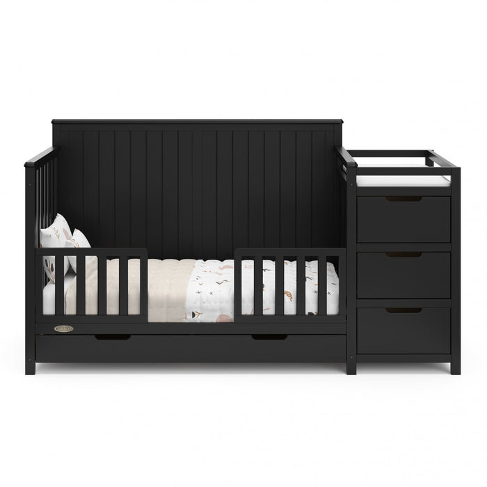 Graco Hadley Lit de bebe convertible 5-en-1 avec table a langer et tiroir - Noir