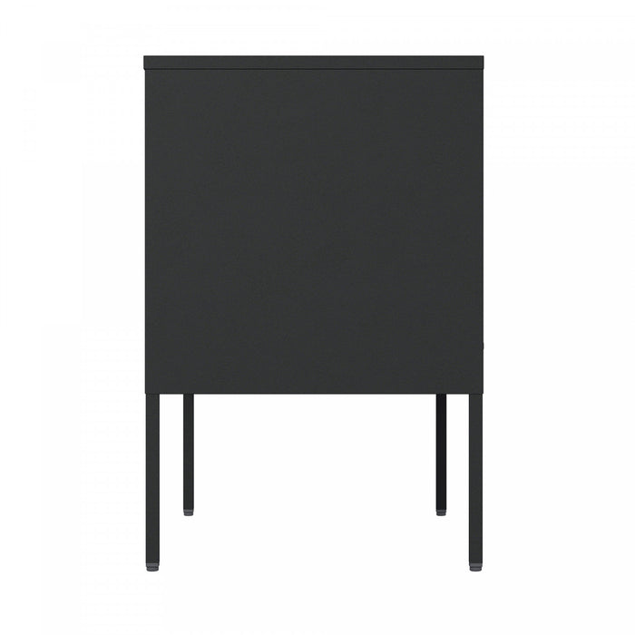 Armoire d’appoint moderne Ava 24\" en metal noir
