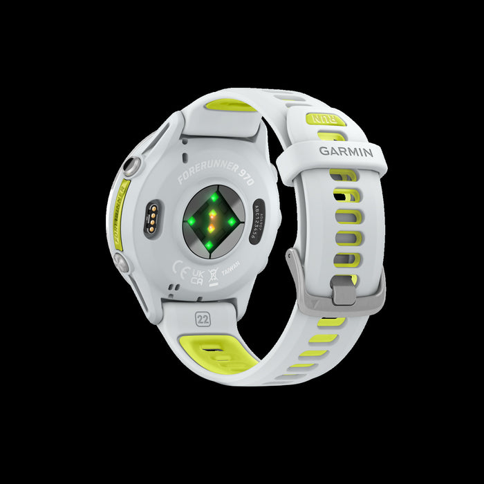 Garmin Forerunner 970 Smartwatch 47mm, Amoled, Titanium Whitestone/amp Yellow, Gps Fitness, Running, Triathlon, 15-jour Batterie