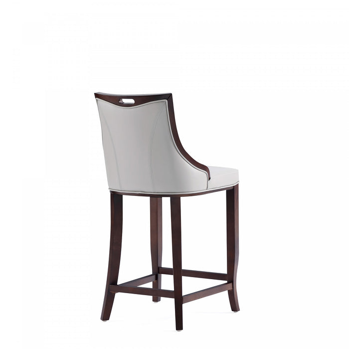 Tabouret de bar en bois traditionnel Emperor avec assise rembourree, gris clair – Lot de 2