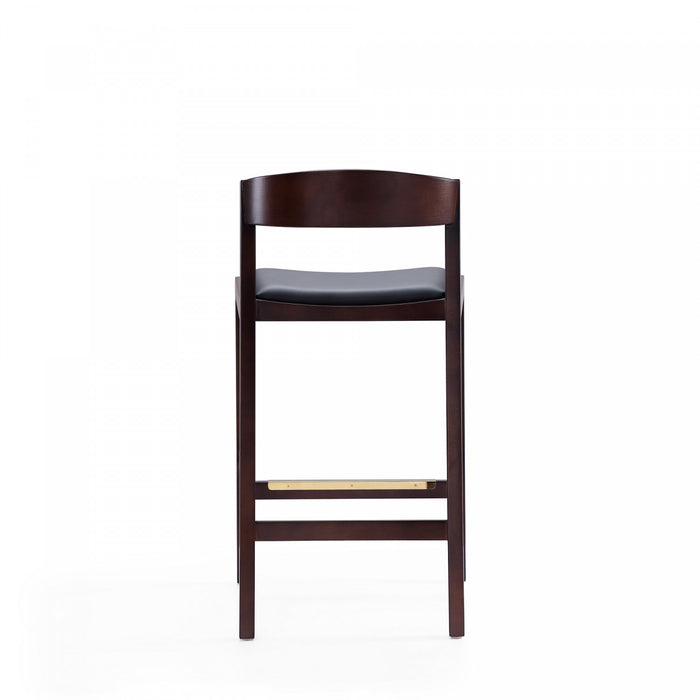 Tabouret de comptoir en bois rembourre style Klismos mi-siecle moderne noir - Lot de 3