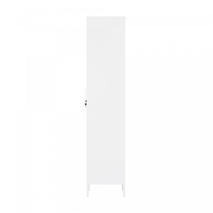 Armoire de rangement moderne Naomi 15\" en metal, blanc