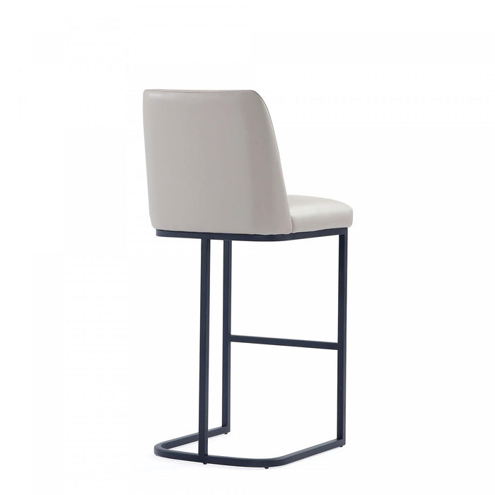 Tabouret de bar moderne en metal et tissu Serena, gris clair - Lot de 2