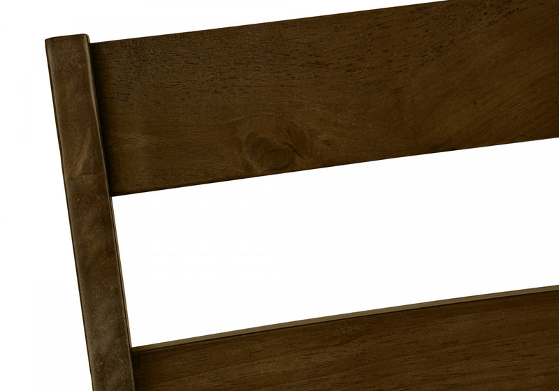 Ensemble de 2 chaises de salle à manger de style transitionnel avec bois massif brun et tissu brun pour la salle à manger et la cuisine