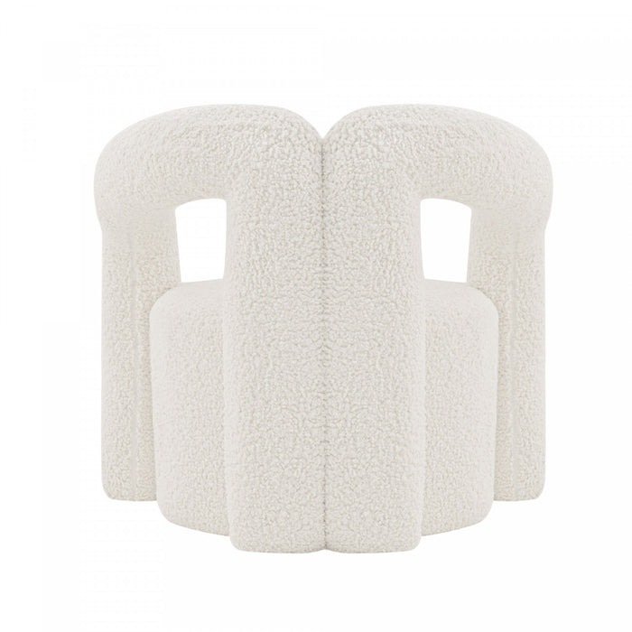 Fauteuil lounge Darian moderne en boucle blanc - Lot de 2