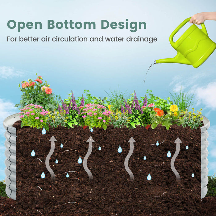 Costway 2 Pcs Souleve Kit De Lit De Jardin Planter Souleve Boites De Jardin Exterieures 65\" X 32\" X 24\" Gris