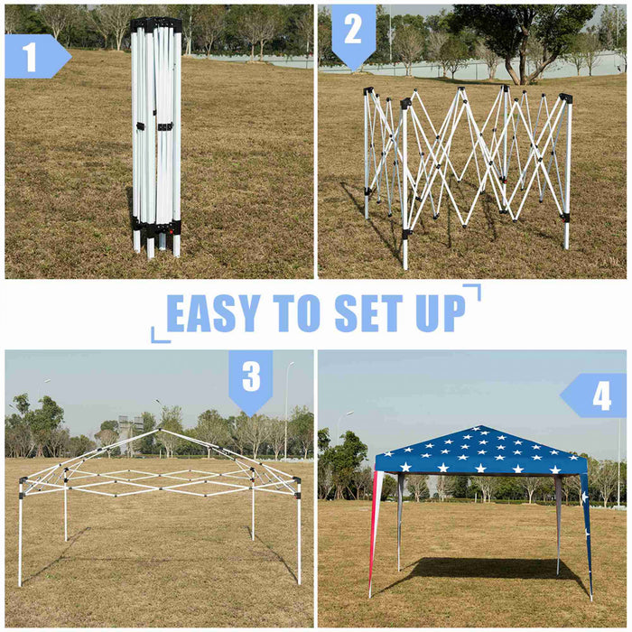 Costway 10’x10’ Fodling Pop Up Tente Gazebo Canopy Mesh Flanc