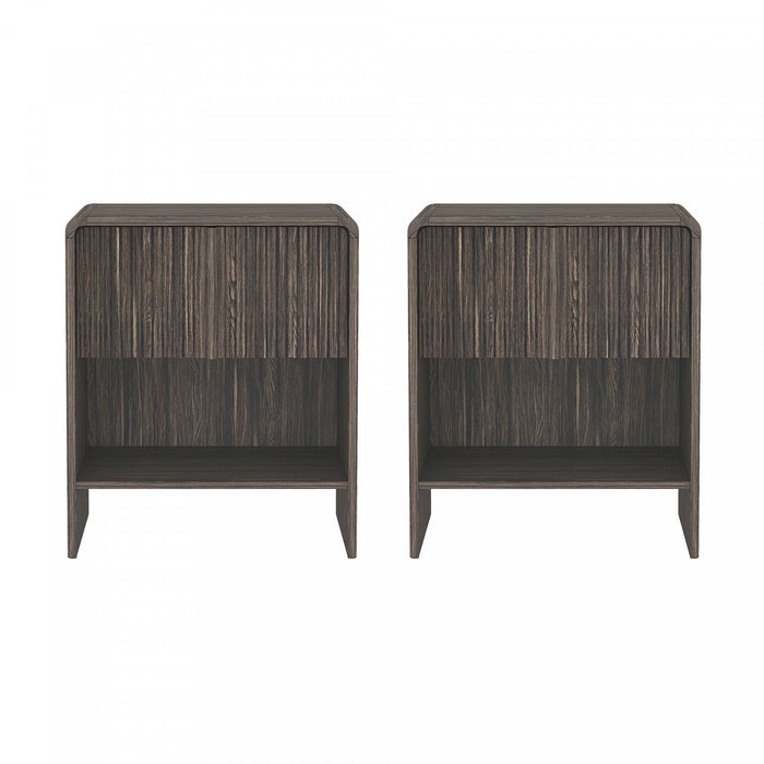 Table de nuit contemporaine Novara 56 cm en noyer Jacobean (1 tiroir)