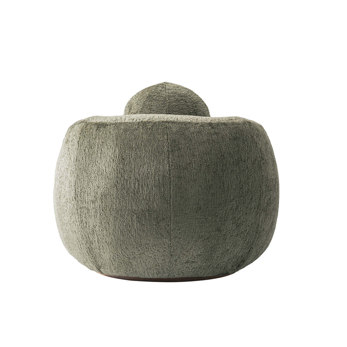 Fauteuil lounge Tribeca style mid-century en chenille vert olive