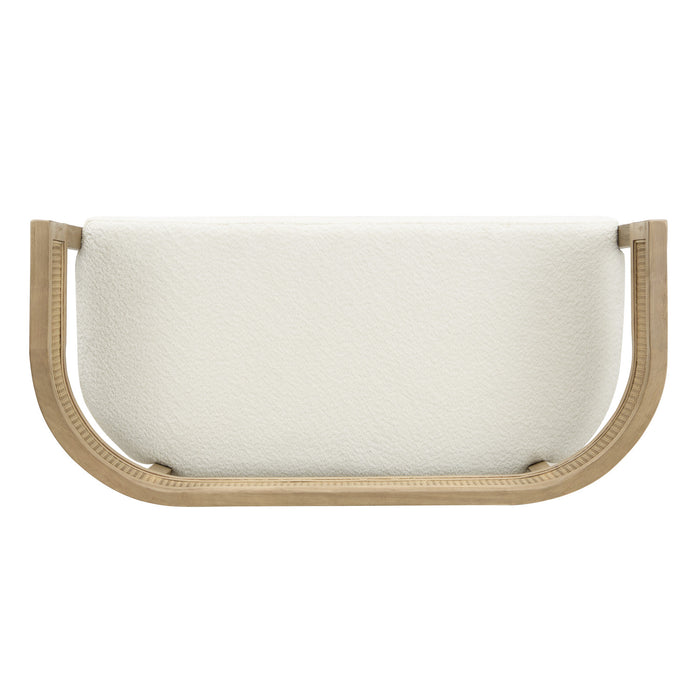 Rattan Causeuse Rembourree en Rotin 47.5 po avec Dossier Tisse Main, Beige, Frene Naturel