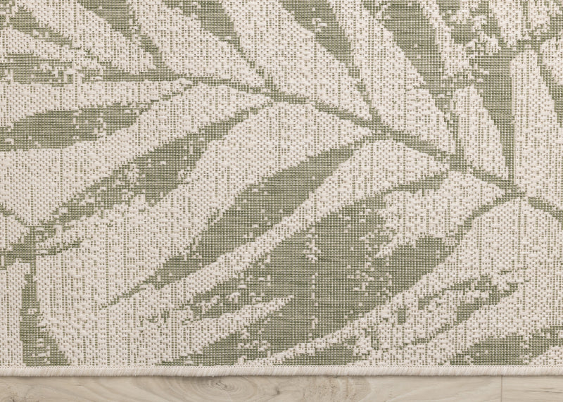 Tapis d'exterieur Jackson Taupe Blanc a bordure elegante, 5'3\" x 7'7\"
