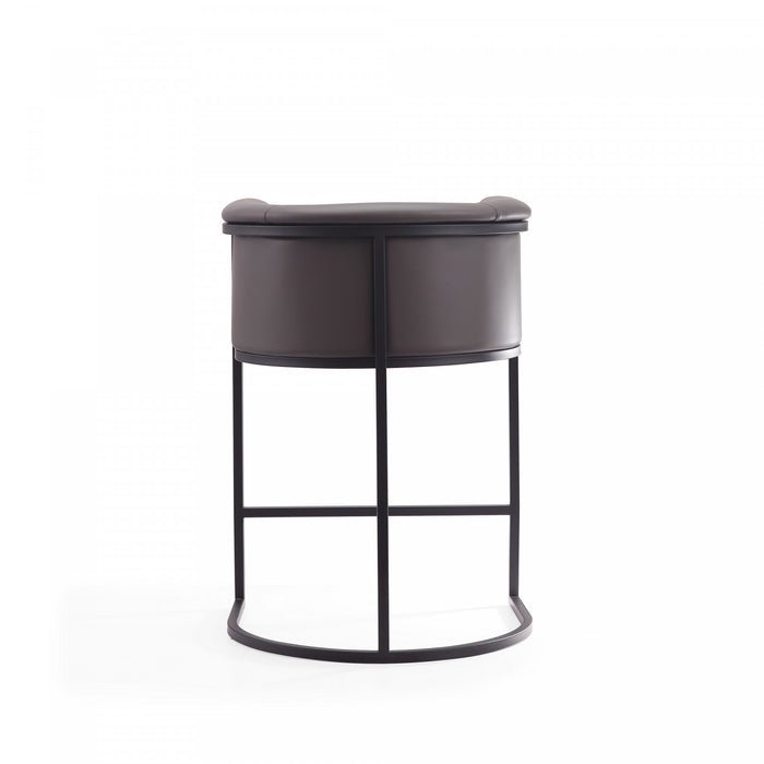Tabouret de comptoir moderne du milieu du siecle Cosmopolitan en metal et tissu, graphite – Lot de 3