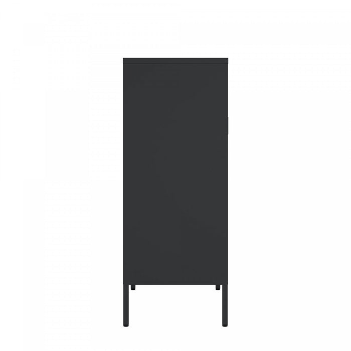 Armoire d’appoint moderne Amelia 32\" en metal noir