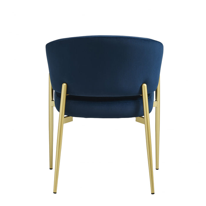 Jessie Chaises De Salle A Manger Modernes, Lot De 2, Chaises Laterales Tapisees En Tissu Avec Structure Metallique, Bleu