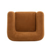 Tuxor Modern Upholstered Boucle Arm Chair with Tuxedo Design, Caramel, Walnut | Tuxor Fauteuil Moderne en Bouclette a Design Tuxedo, Caramel, Noyer