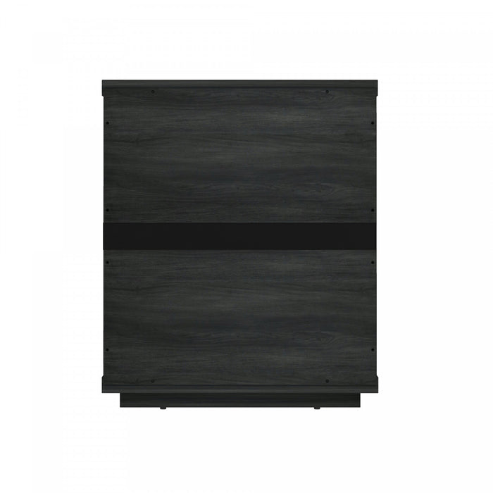 Table de nuit moderne Evelyn 20\" en gris charbon (3 tiroirs) - Lot de 2