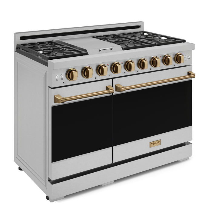Cuisinière à gaz amovible de style professionnel collection Gordon Ramsay de Thor Kitchen de 48 po - RSG48E-BRZ
