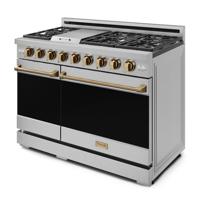 Cuisinière à gaz amovible de style professionnel collection Gordon Ramsay de Thor Kitchen de 48 po - RSG48E-BRZ