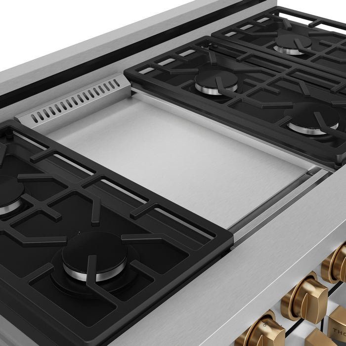 Cuisinière à gaz amovible de style professionnel collection Gordon Ramsay de Thor Kitchen de 48 po - RSG48E-BRZ