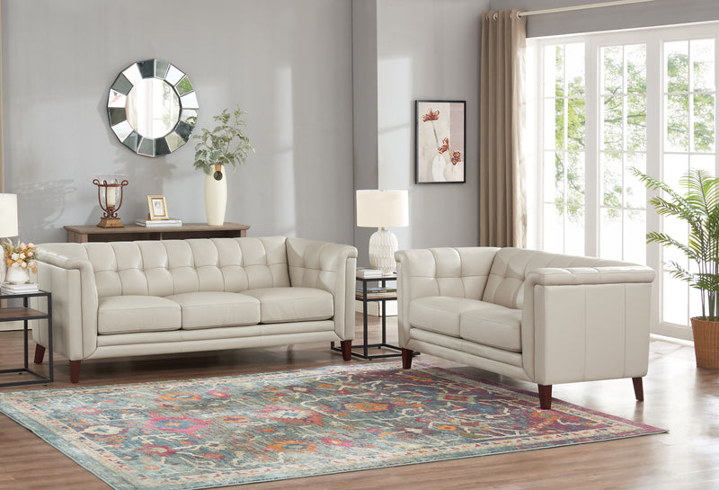 Sofa Bodie de Hydeline en cuir - vanille